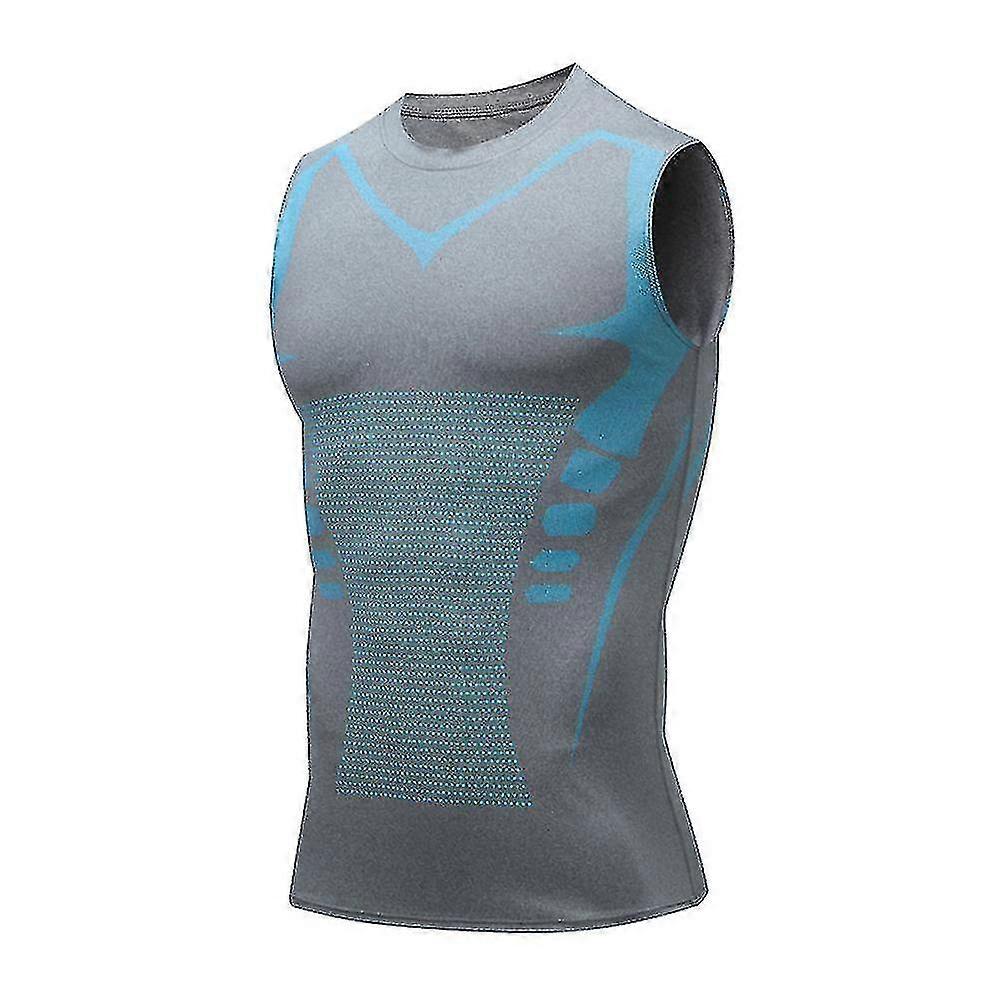 Ionic Shaping Vest, Comfortable And Breathable Ice-silk Fabric Ionic Shaping Vest For Men To Build A Perfect Body