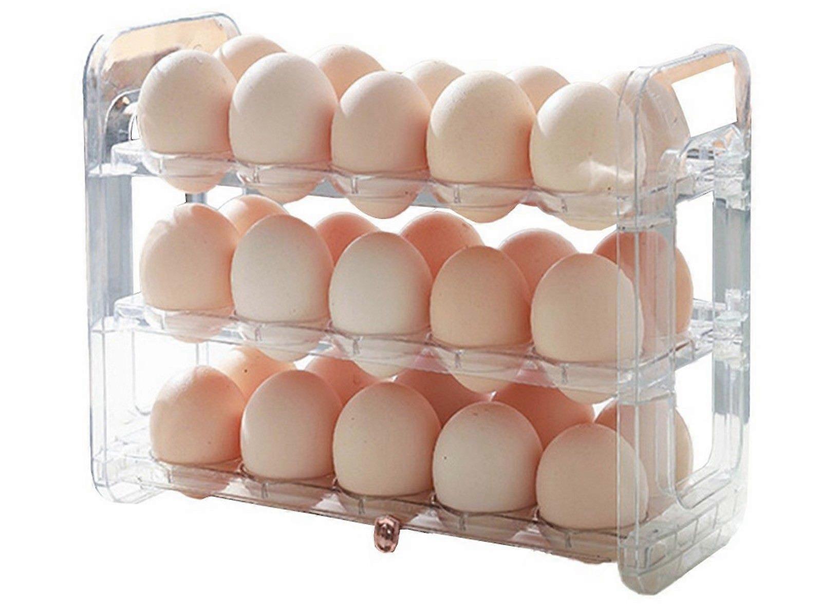 30 Grid Refrigerator Egg Holder Flip Egg Storage Container Egg Organizer Clear