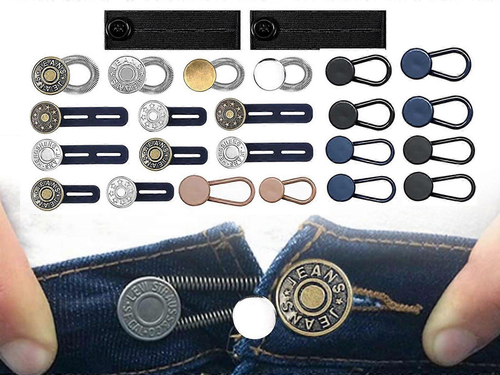 24Pcs Invisible Jeans Extender Button Elastic Waistband Extender Buckle