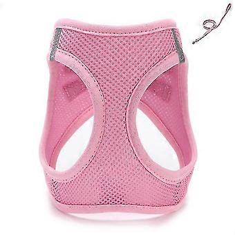 Xxs 19-23cm pink breathable pet traction vest with leash for small dogs, medium and large az5827