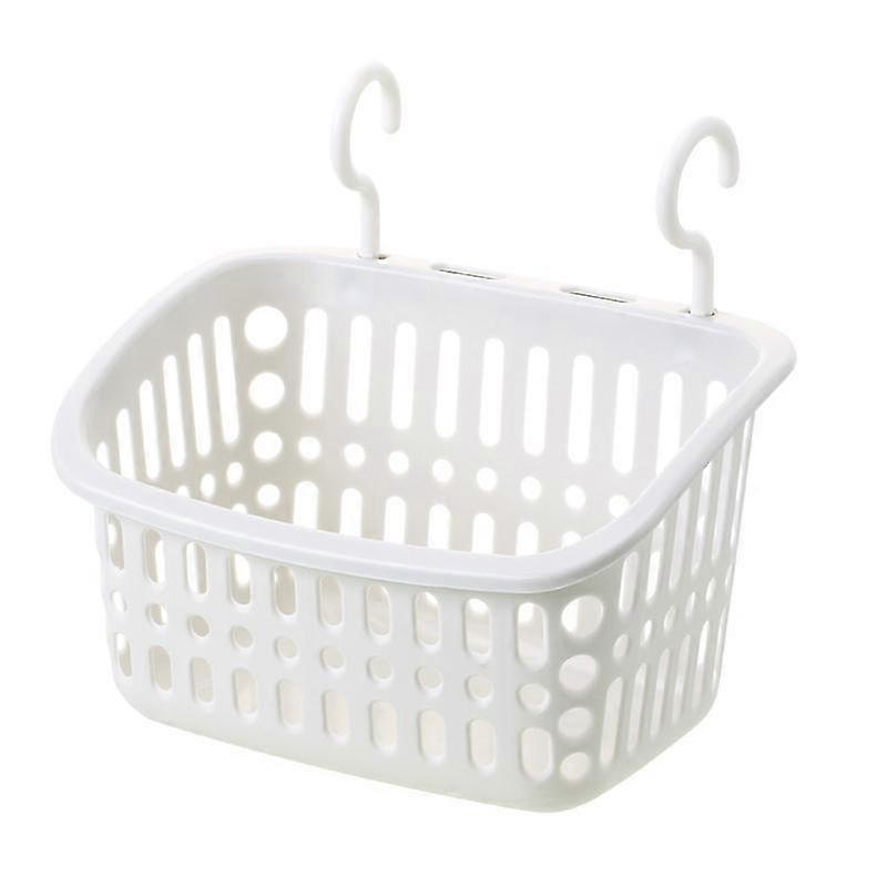 Gray And White Household Hook Storage Basket