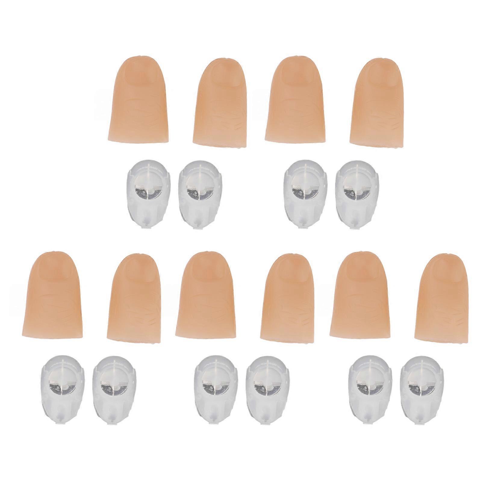 5 perechi Finger Light Up Thumb PVC 3V 40mAh baterie alimentat 4.5cm LED Fake Finger Lights pentru Performance Prop Red