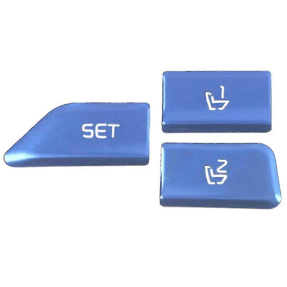 Car Aluminum Alloy Seat Memory Button Sticker Compatible With Kia Carnival Blue