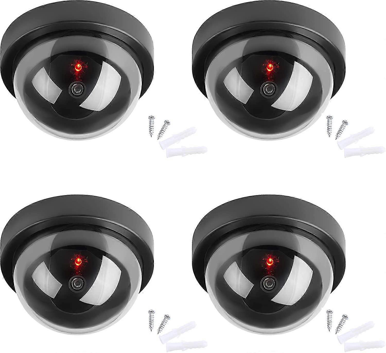 Dummy Cameras, Security Dummy Cctv Dome Camera With Led Flashing Light For Business Stores Home, Indoor Outdoor Usedummy Camera Fake Surveillance Came
