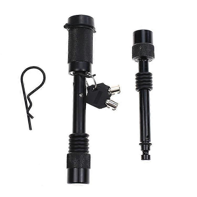 Trailer Hitch Lock Pin Set 5/8 And 1/2 Inch With Locking System Anti-rattle For 1-1/4" And 2" Hitches - Black Finish(1set, Black )