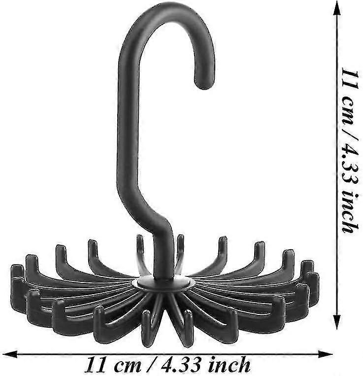 6 Pieces Tie Rack, Tie Hanger, Tie Holder Organizer, 360 Degree Non-slip Plastic Adjustable