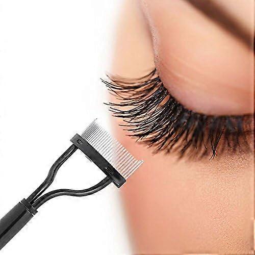 Deluxe eyelash comb with stainless steel ends, eyelash separator, eyelash brush and metal comb, ergonomic eyelash comb with curved stainless steel end
