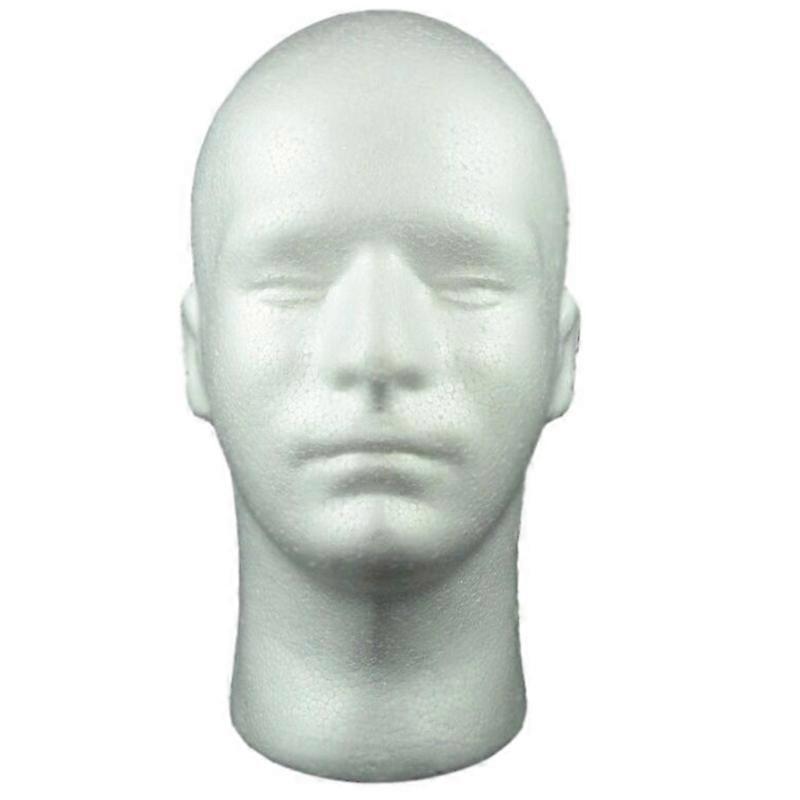 Styrofoam Male Head, Stand For Wigs