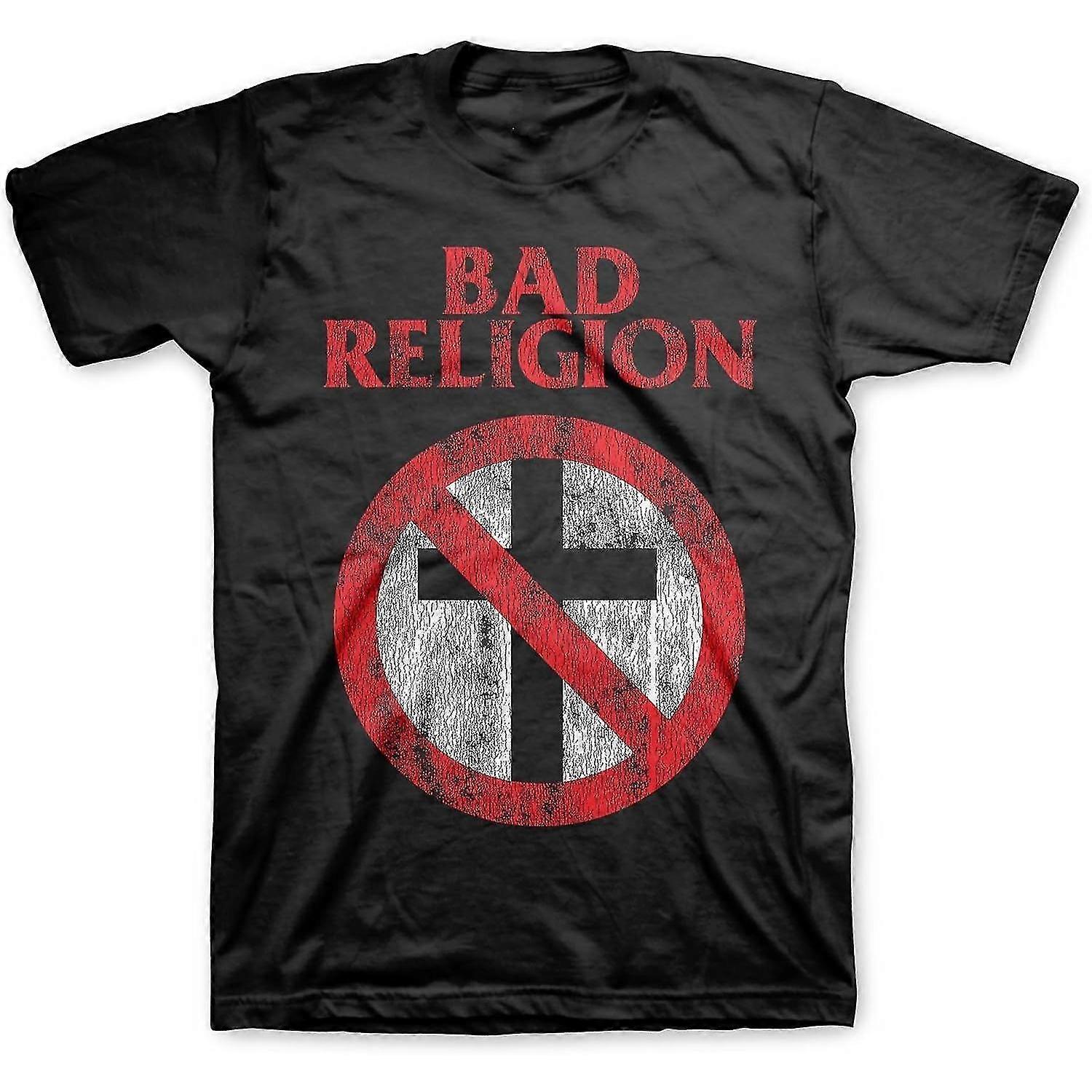 Bad Religion Classic Logo Adulte Noir À Manches Courtes T Shirt Punk Rock Style Vintage Graphic Tees Artisanat robuste