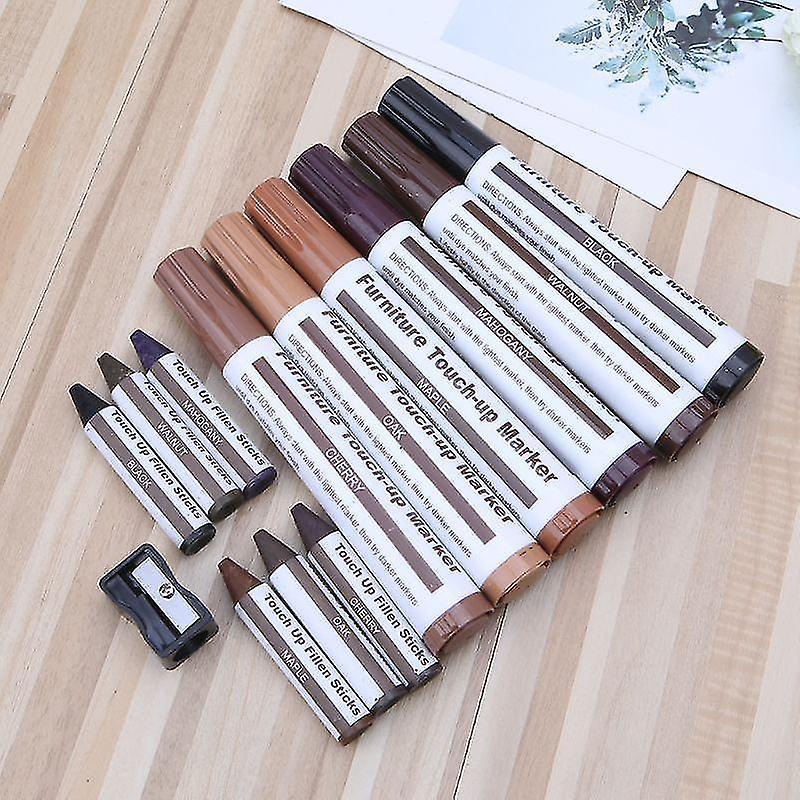 Muzxr- Furniture Cleaners Polish Wood Repair Kit Filler Sticks Touch Up Marker Hzp