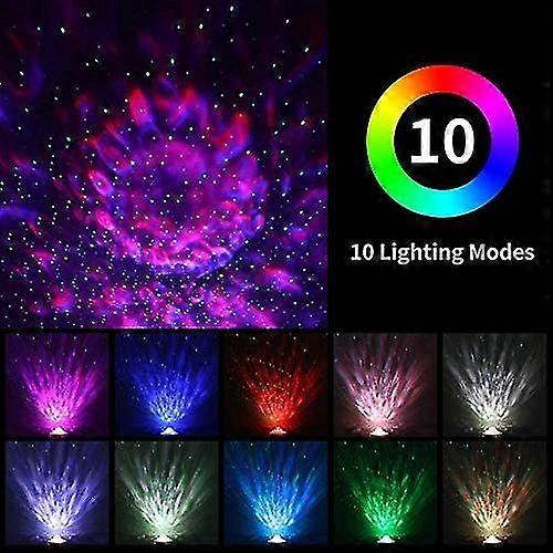 Star Sky Projector, Dynamic Led Projector Lamp 10 Colors Bluetooth Remote Control Music Player Adjustable Timer Night Light