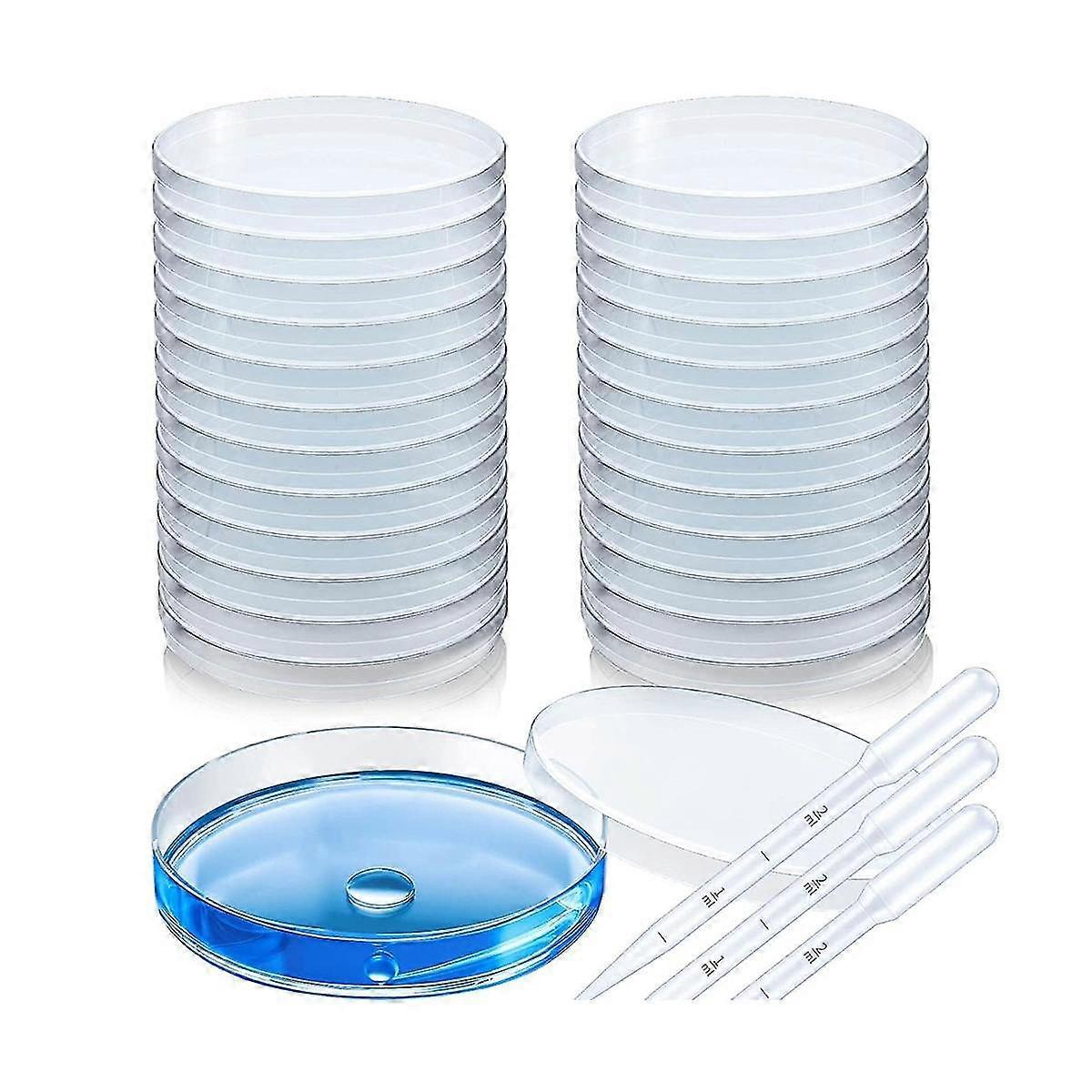 24 Pcs Sterile Plastic Deep Clear Dish For Lab Analysis, School Projects, Blood Samples,,seed Cell