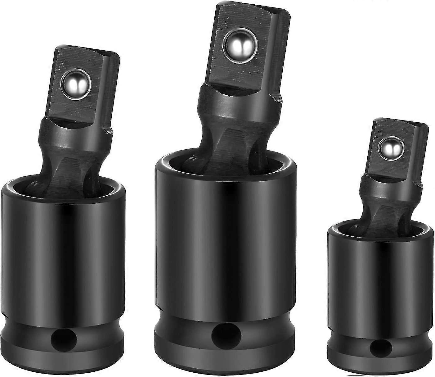 Ball Joint Socket Converter Set Impact Drive Tools, Impact Sockets, U-joint Sockets Swivel 1/4", 3/8", 1/2", 3 Pieces