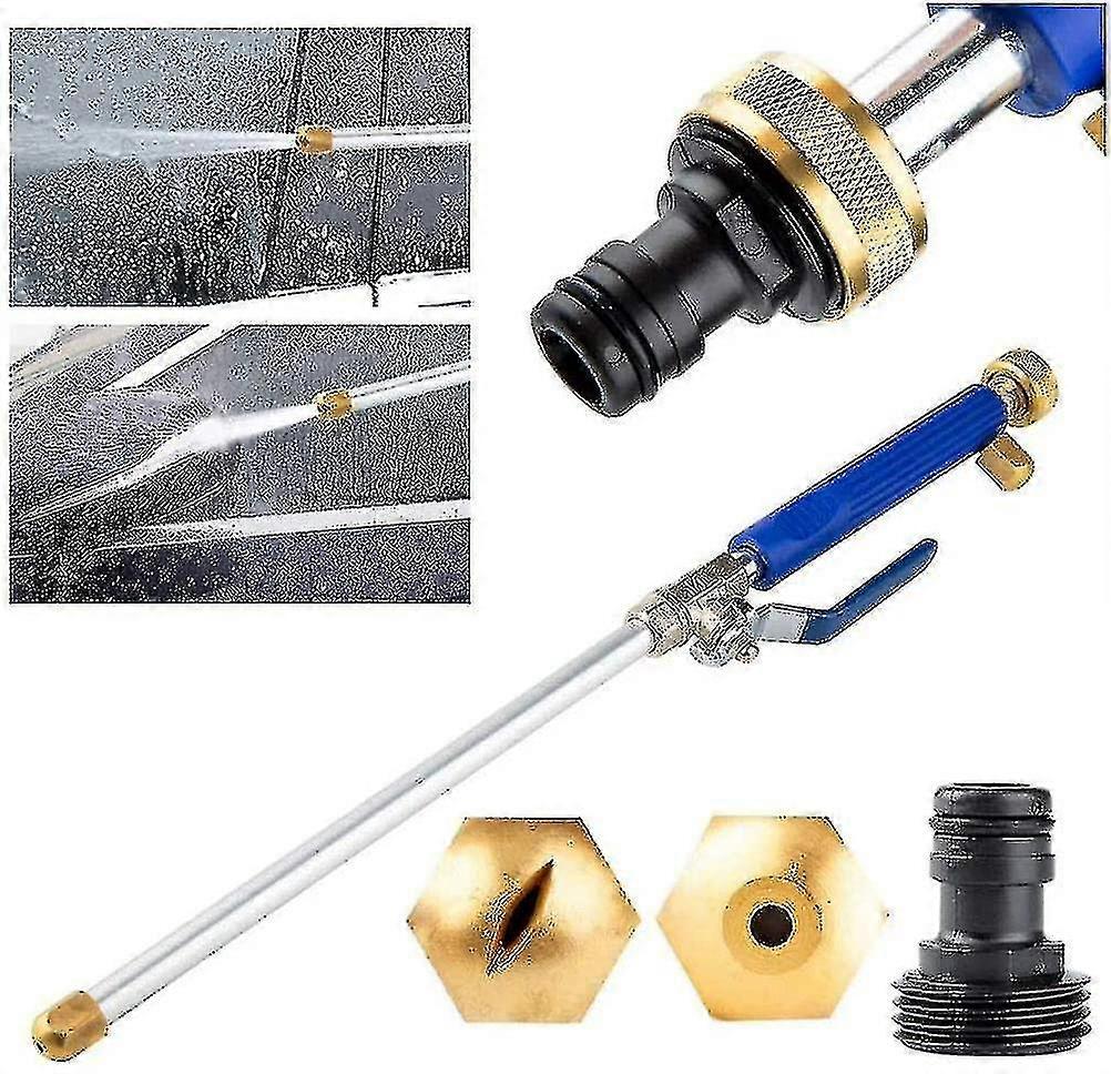 High Pressure Water Nozzle Spray Gun Water Lance With 2 Cleaning Nozzles Spray Nozzles Garden Hose Connection 46 Cm Garden Shower Hydro Jet Power