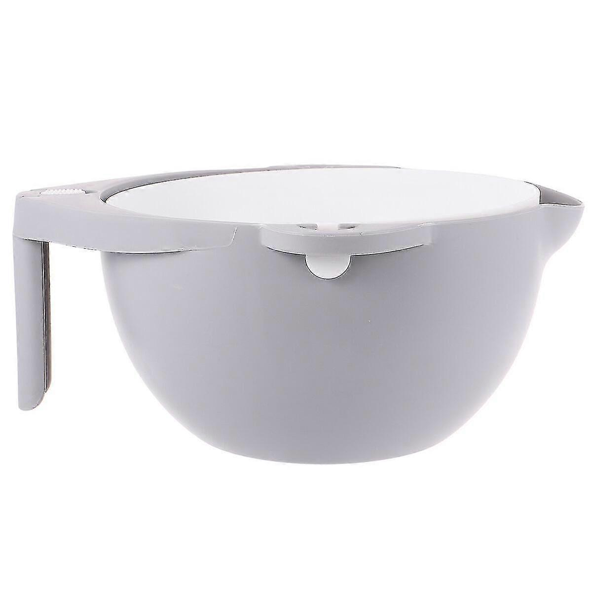 Double Color Basket Vegetable Fruits Storage Basket Kitchen Multi-function Container Round Storage Basket (white, Grey)