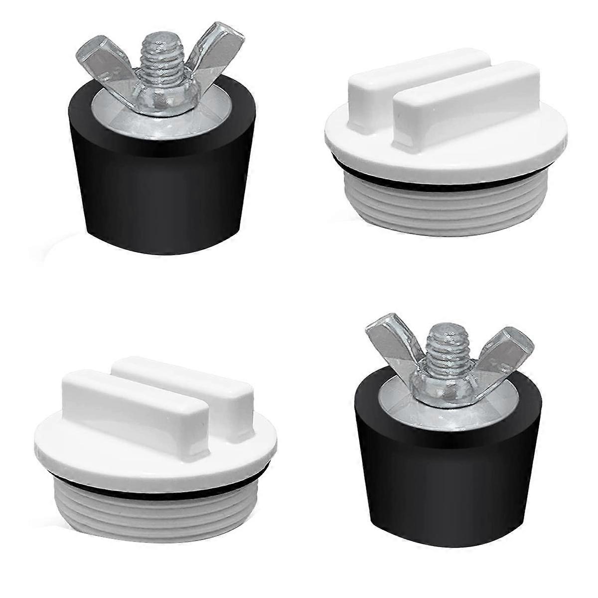 2 Pcs 2Inch Pool Winterizing Plugs Rubber Expansion Plugs with 2 Pcs 1.5Inch Threaded Pool Return W