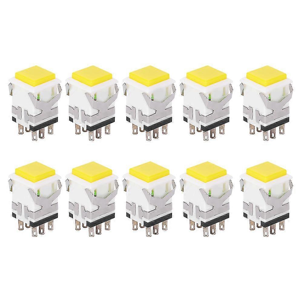 50pcs 6 Pins Reset Push Button Switch Precision Stable Reset Switch Button Yellow12V
