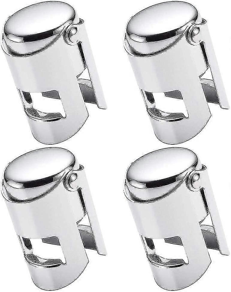 シャンパンコルク、4パック真空シールステンレススチールスパークリングワインボトルクロージャーシーラーギフト用