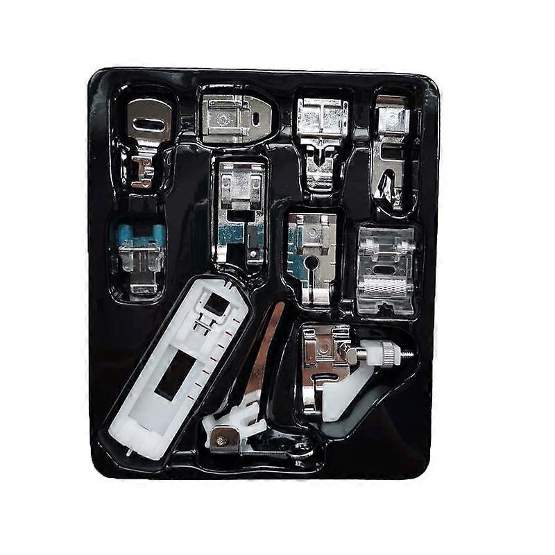 11pcs Mini Multifunction Presser Foot Hemming Overlock DIY Apparel Sewing Machine Accessories