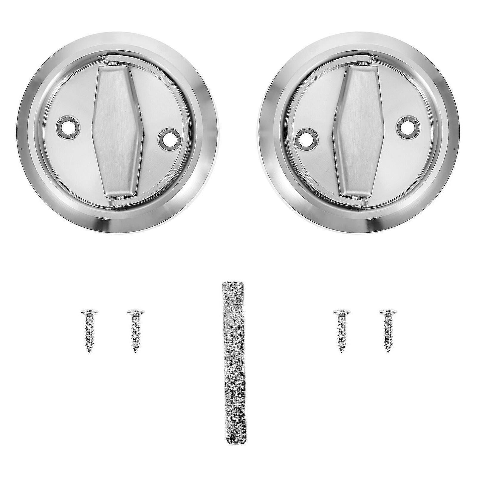 2pcs Stainless Steel Folding Handle Cabinet Pull Ring Box Door Pull Handle