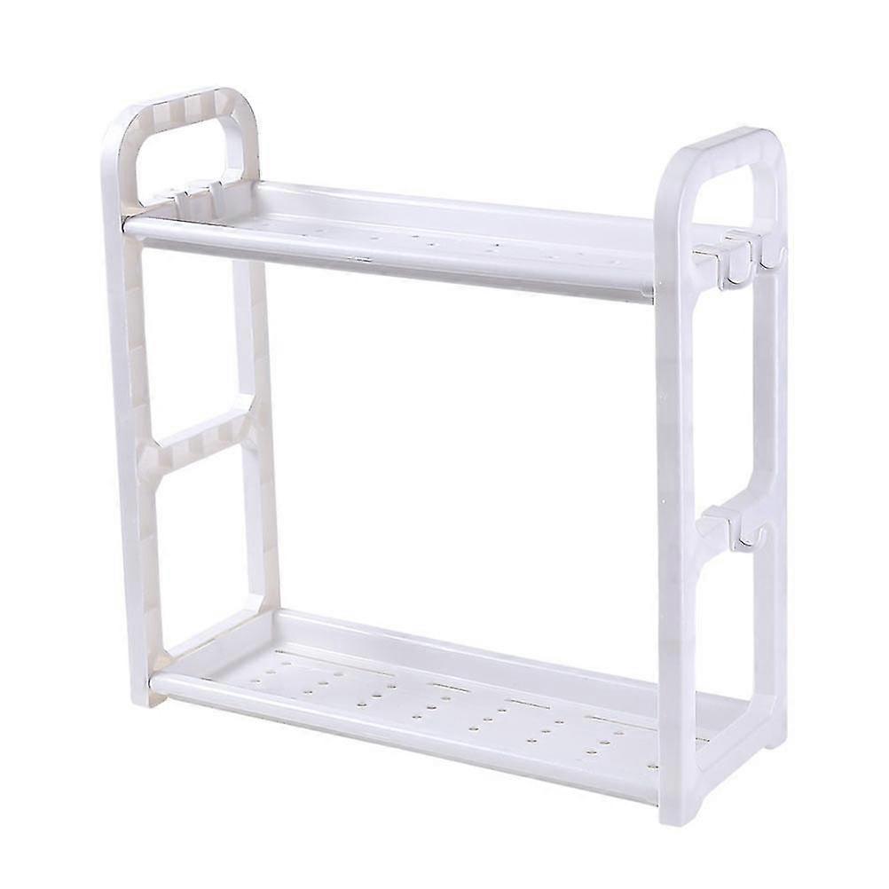 Kitchen Cruet Supporter Double-deck Spice Storage Rack Plastic Bathroom Shelf
