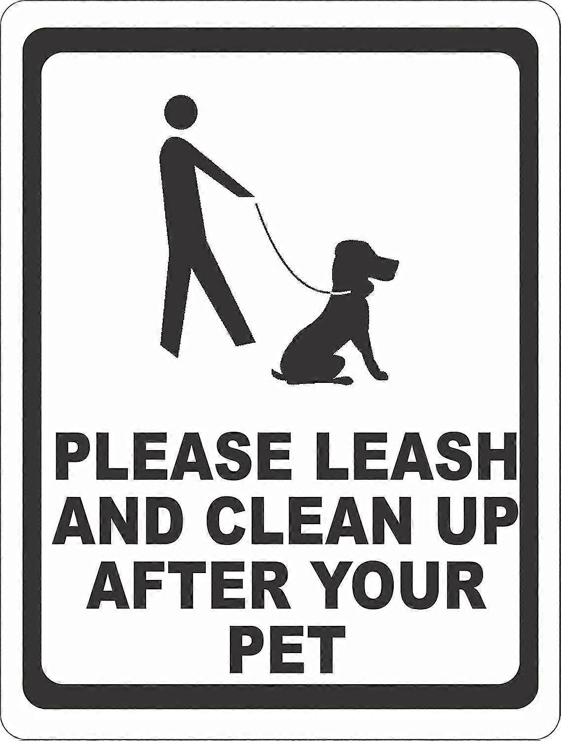 Por favor, coleira e limpeza após o seu sinal de animal de estimação. 8x12 polegadas OU 12x16 polegadas Metal.Tin Sign 8x12 polegadas OU 1