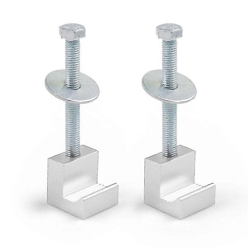 2Pcs Pair Auto Tool Box Tie Downs Premium Aluminum J Hook Crossover Toolbox Pickup silver