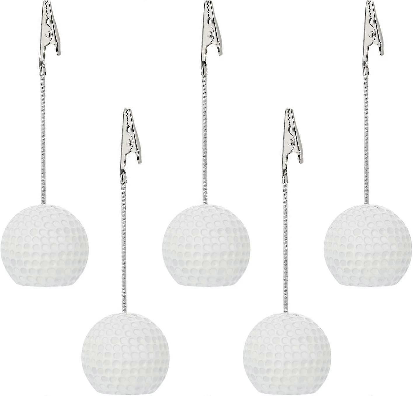 5 Pack Resin Ball Base Memo Clip Holder Stand Note Paper Clip Pictures Card Display with Alligator Clip,Golf