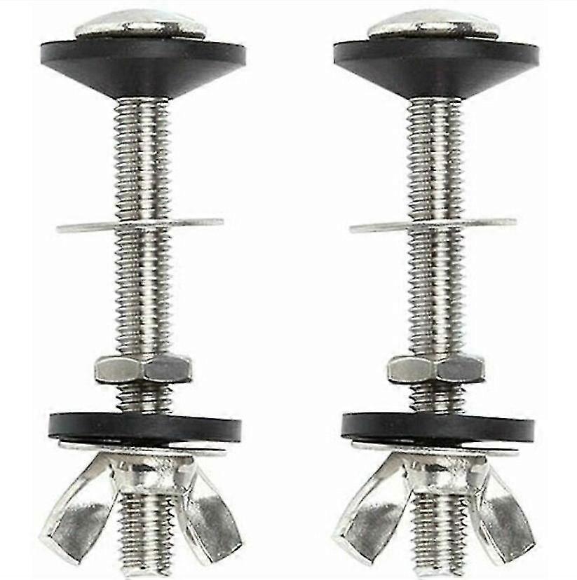 2 Pack WC Tanque Parafuso Para Bowl, Kit de fixação universal de aço inoxidável com junta dupla, fácil de instalar
