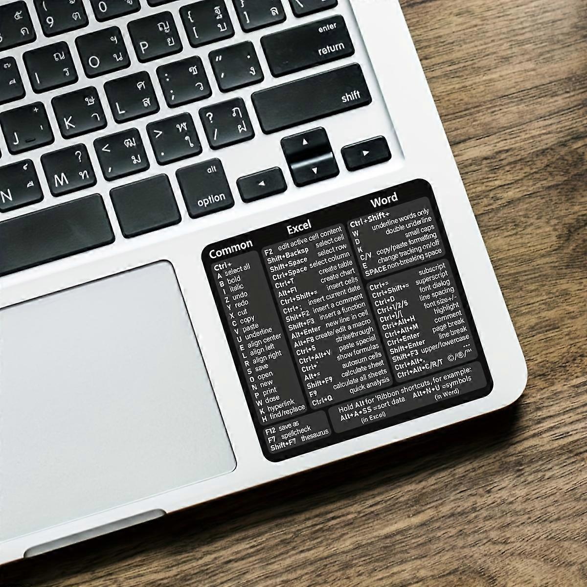 1pc Transparent Word/Excel Shortcut Key Sticker - Boost Your Work Efficiency