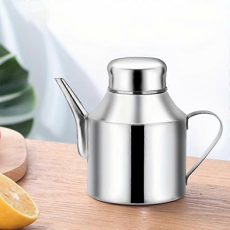 1pc Stainless Steel Oil Pot, Leak-Proof Seasoning Container, Kitchen Storage Bottle For Oil And Vinegar With Pouring Spout, Durable Kitchen Utensil