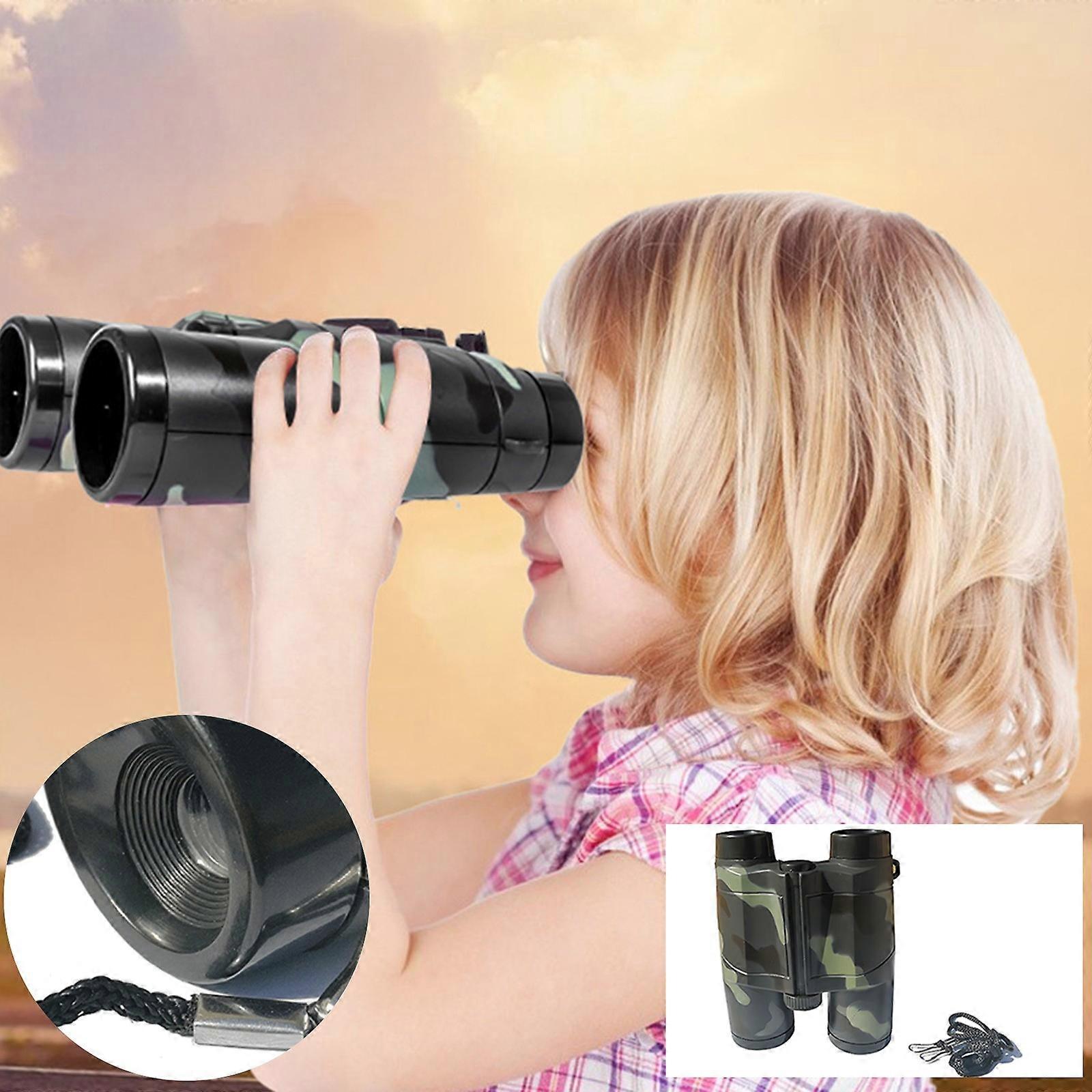 Optical 4x Children's Camouflage Binoculars Puzzle Toy Can See 200 Meter Telescope Adjustable Focal Length Telescope Educational Puzzle Toy For Elemen