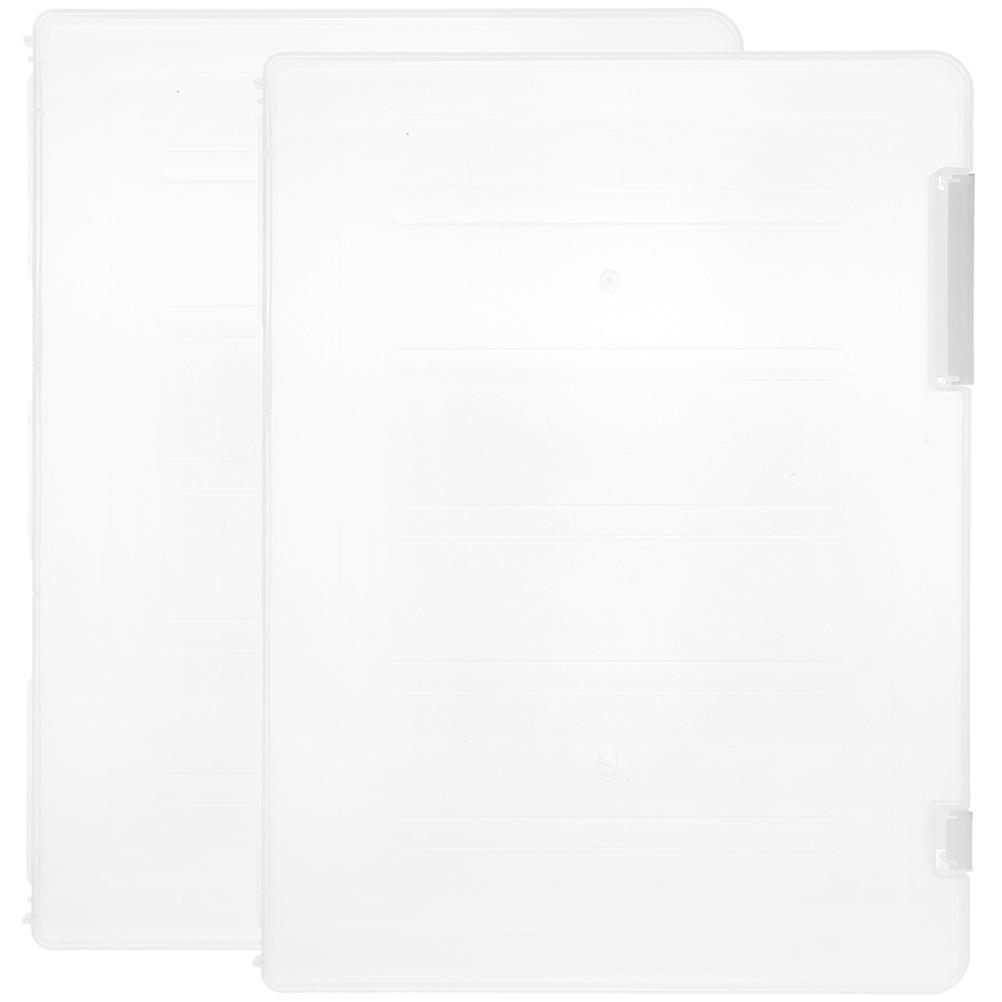 2pcs Document Storage Box Transparent File Box Document Paper Organizer Office File Box