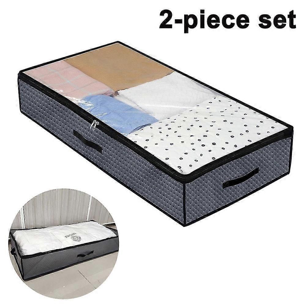 Flexible Zippered Underbed Storage Bag With Removable Dividers 2 Pack