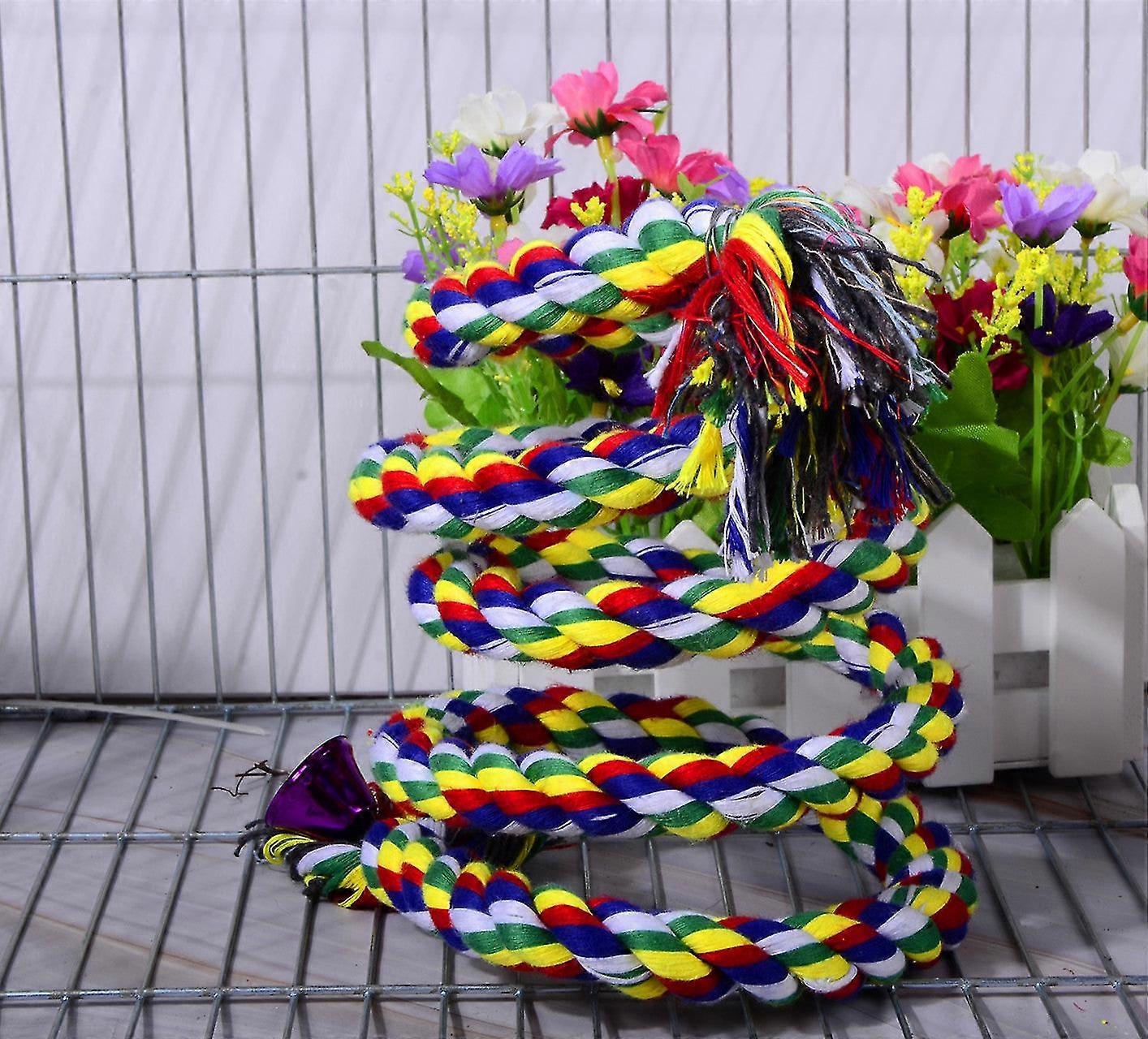 Safe Non-toxic Bird Toys Parrot Cotton String Stand Stick Climbing Rope Stand Rod