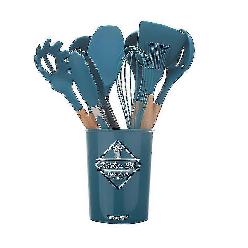 المطبخ أدوات الطبخ مجموعة 11pcs غير لاصق سيليكون الطبخ أدوات المطبخ ملعقة مجموعة مع حامل