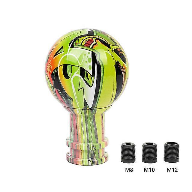 Manual Car Acrylic Graffiti Gear Shift Knob Mixed Pattern Ball Shaped Style Carbon Gear Stick Shifter Lever Handle SFN156