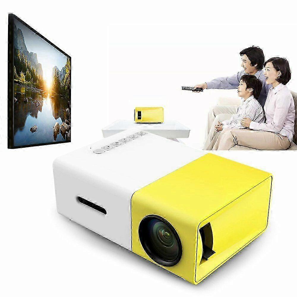 Portable 1080P HD Mini LED Projector Smart Home Theater Cinema Movie VGA/USB/SD Portable Video Projector Compatible with Mobile Phones HDMI USB Game C