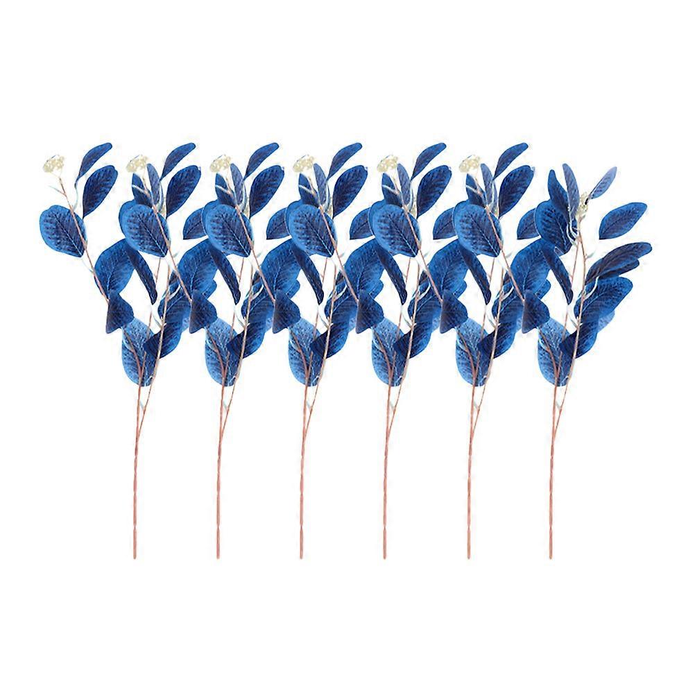 6pcs Simulated Eucalyptus Twigs Artificial Eucalyptus Leaves Stems Greenery Stems for Flower Arrangement