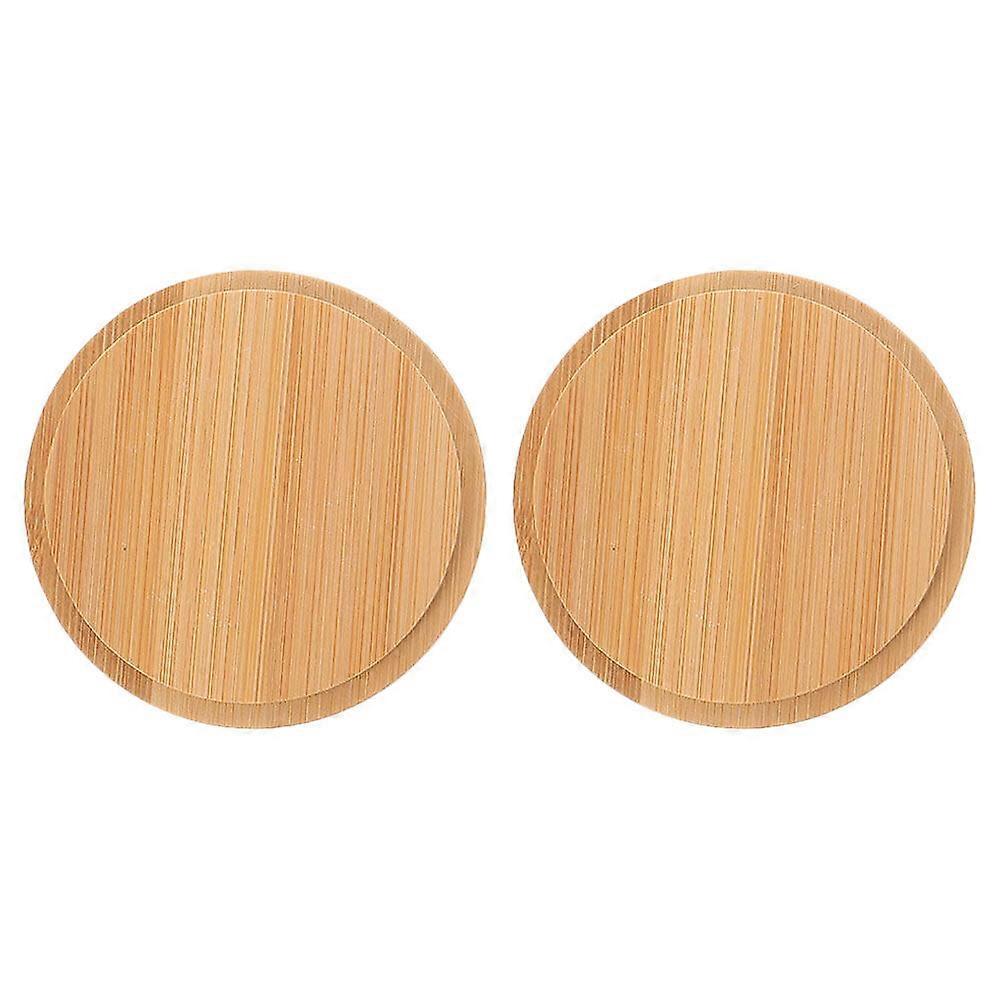 2pcs Cup Lid Multi-function Cup Bamboo Covers Universal Mug Lids Mug Natural Lids