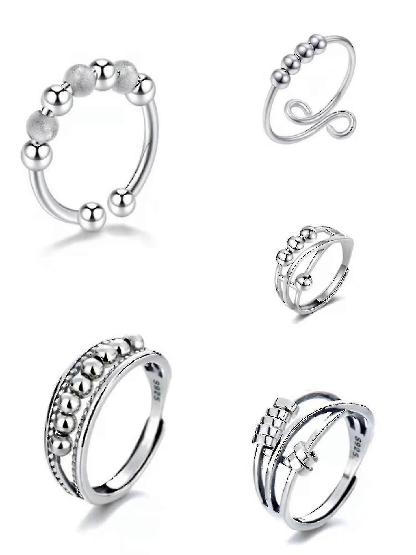 5 stk angstring, lindre angststress, roterende ring-MXBC