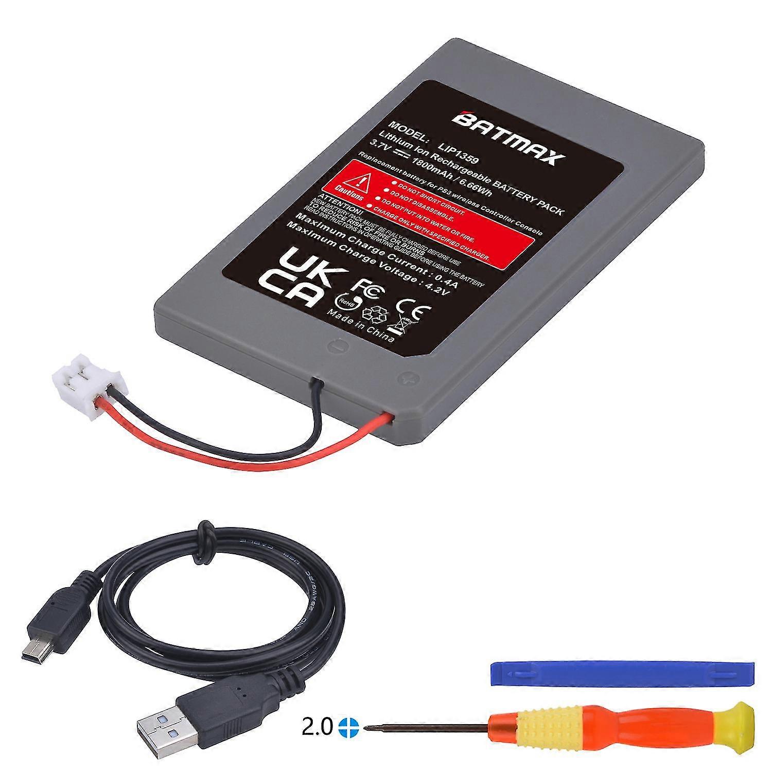1800mAh PS3 Controller Battery LIP1359 Battery Pack compatible with Sony Playstation 3 PS3 Dualshock 3 Bluetooth Controller
