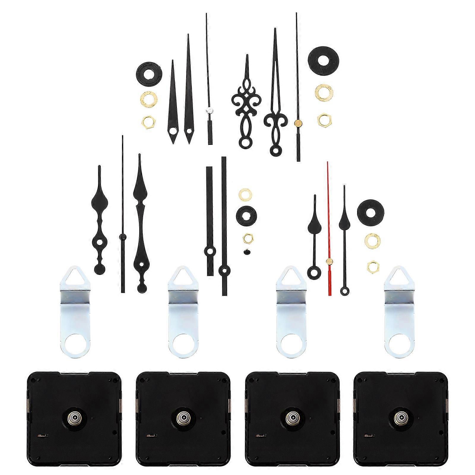 4 Sets Clock Parts Clock Mechanism Kit Clock Repair Mechanism Clock Repair Kit Clock Replacement Set