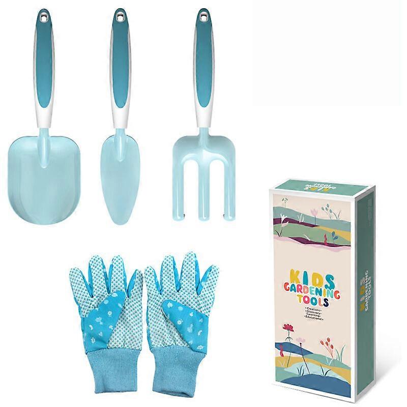 Kids Gardening Tools Set - Trowel Rake Fork and Gloves