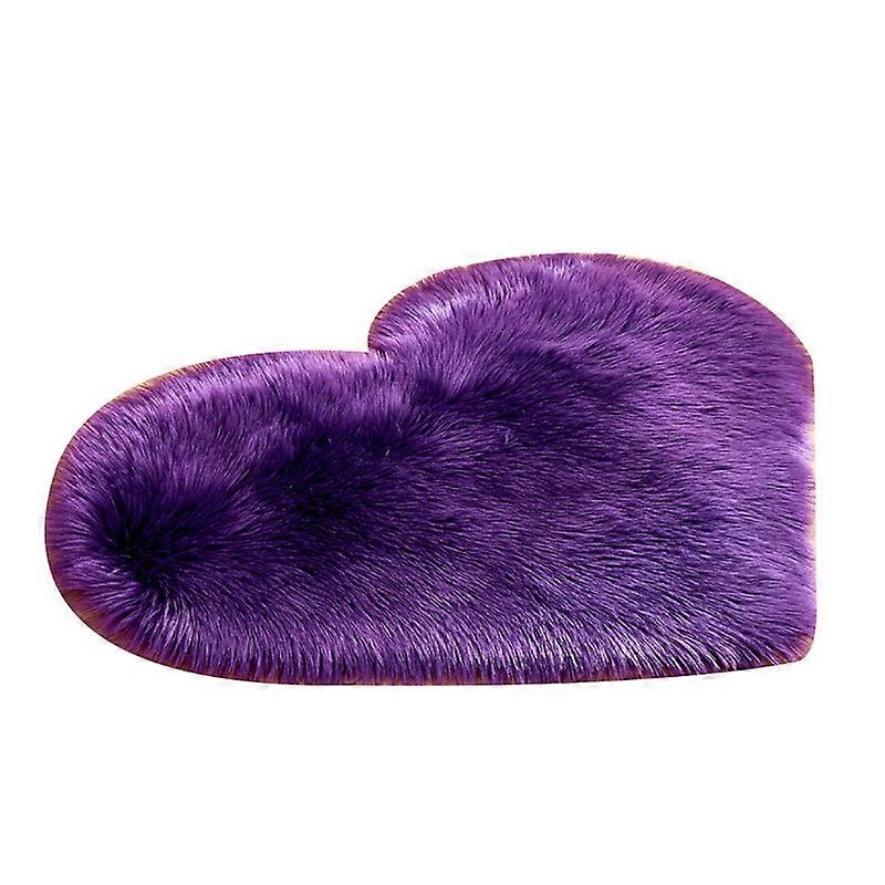 Fluffy Love Heart Shape Plush Mat Home Bedside Decor