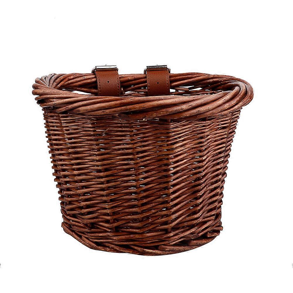 Cesta de vime feita à mão para bicicleta infantil, Cesta de compras multifuncional, 16 polegadas, design vintage