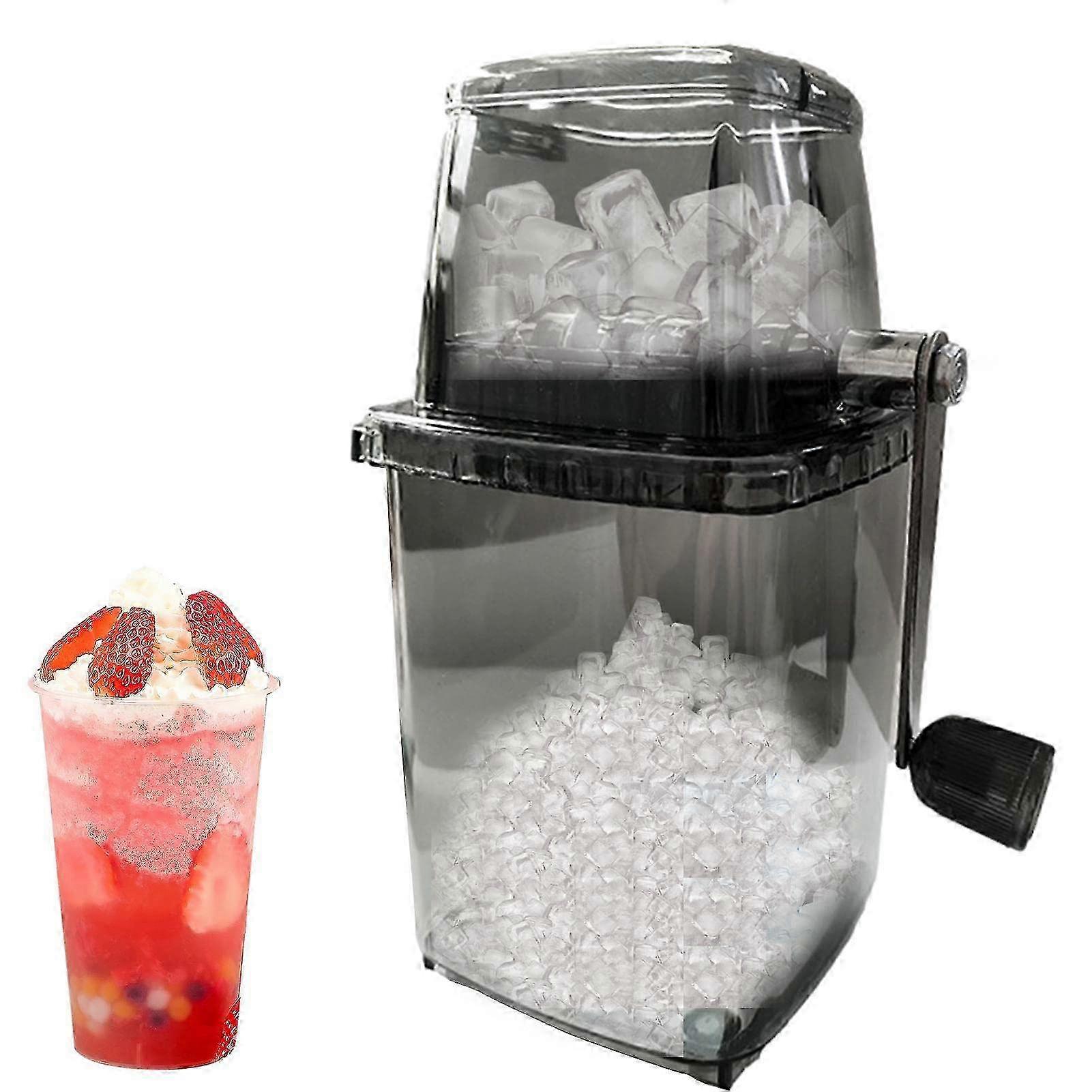 IJsbreker Handmatige roterende ijsbrekers Cocktails Slushmachine IJsblokjes Verpletterde Smoothies IJsbrekermachine Home 1.2L IJsmolen, grijs