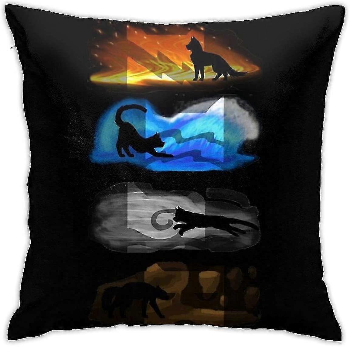 Cats Elements Clans Cush Throw Cover R Case For Sofa Bed 18"x18"-3-sys18002 -Yogu