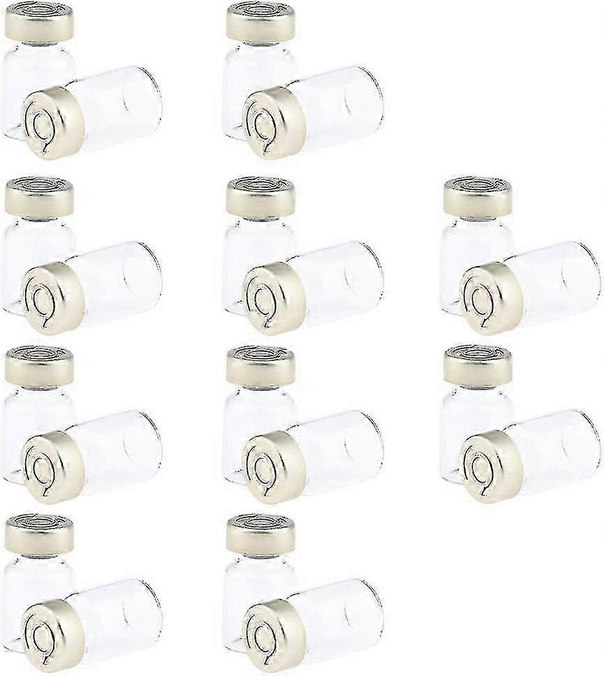 20pcs vuoto sterile vetro sigillato flacone flacone liquido contenitore liquido - trasparente, 10ml, trasparente