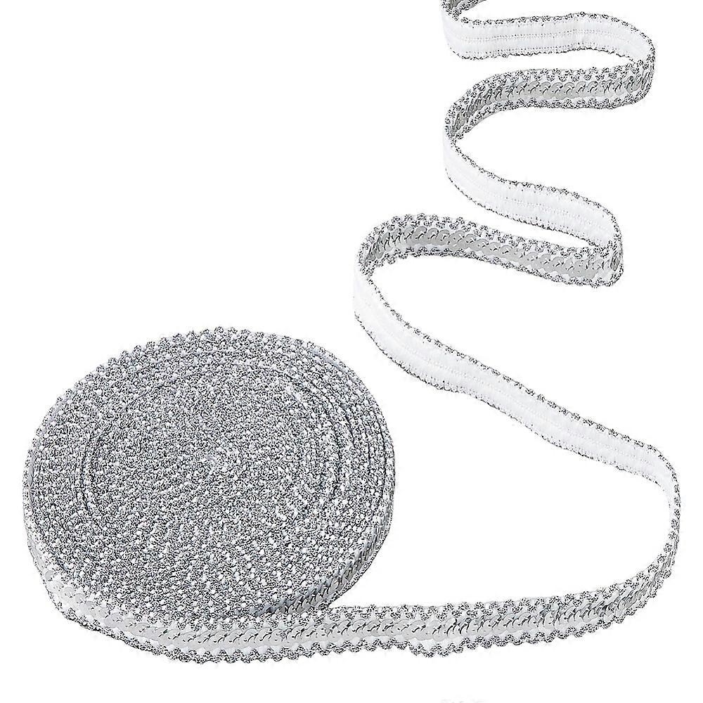 Plastic Polyester Sequin Trim for Garment Accessories Silver 7/8 inch(22mm)